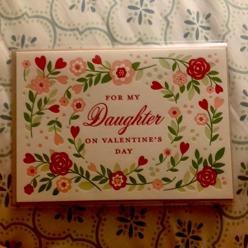 Horizontal Daughter papyrus Valentines day card